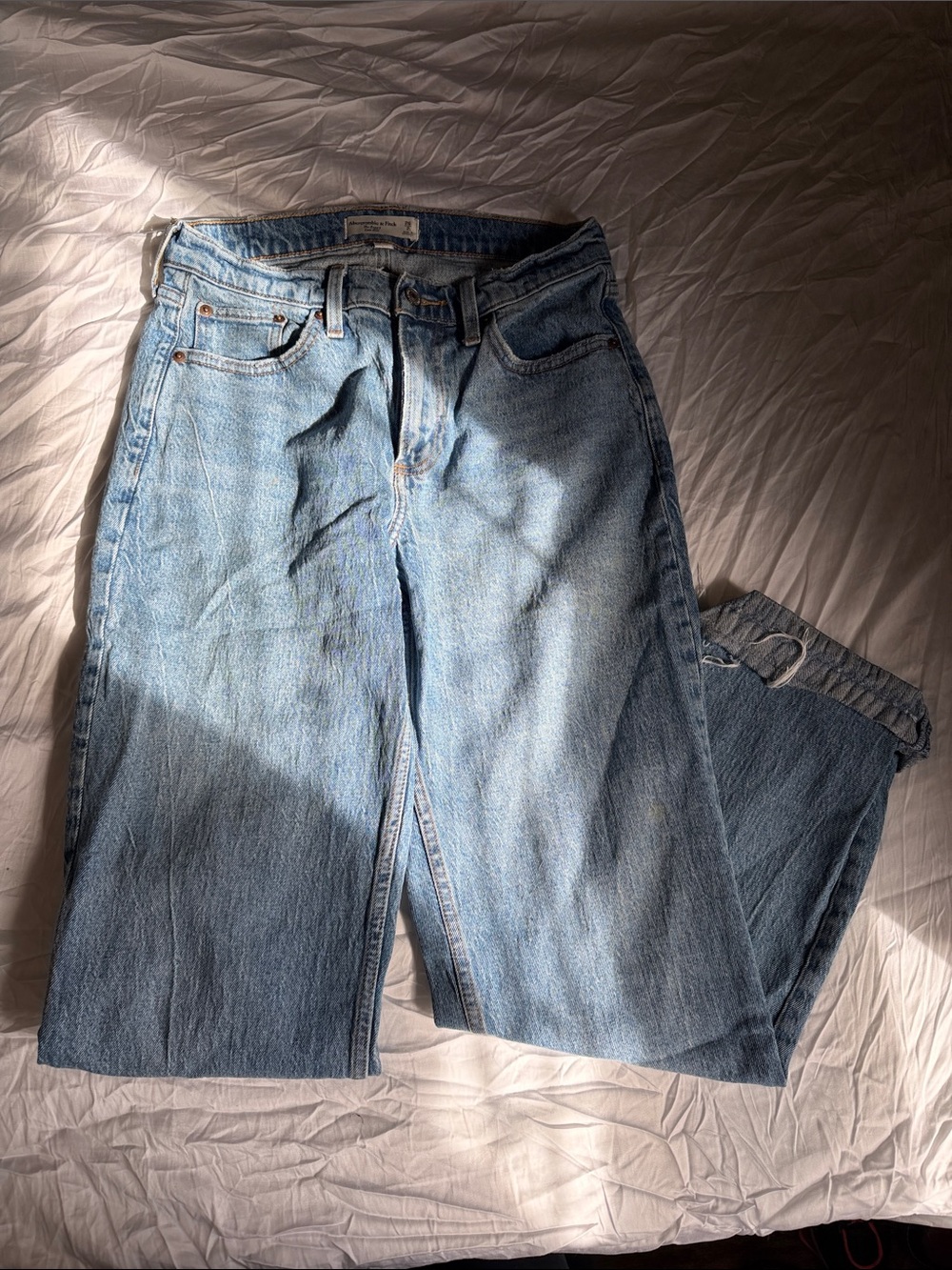 Abercrombie & Fitch Light Wash Wide Leg Jeans